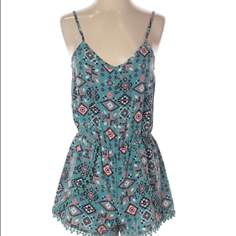 Xhilaration Geometric Tribal Pattern Boho Romper